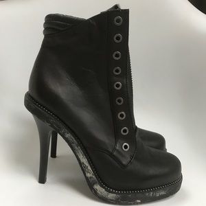 L.A.M.B.  Never worn Black Leather Platform Boots